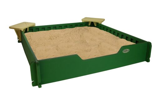 5 by 5 Sandbox with cover on display